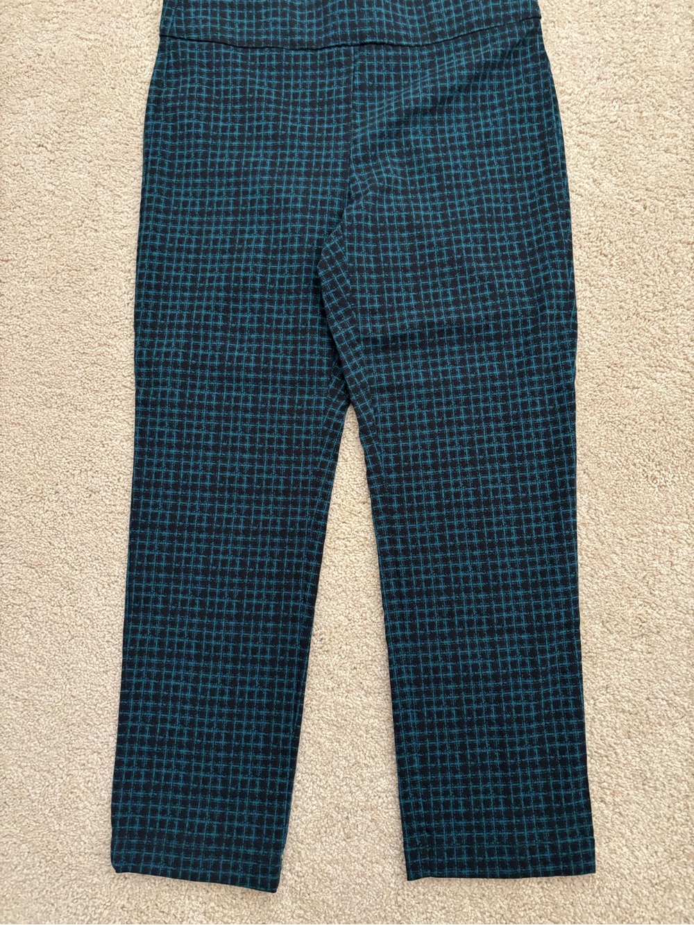Nue Options Teal & Black Plaid Capris
